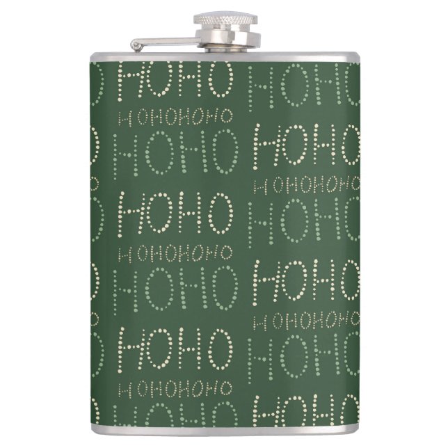 Flasques Papier à enveloppement vert sauge de Noël Hohoho (Devant)