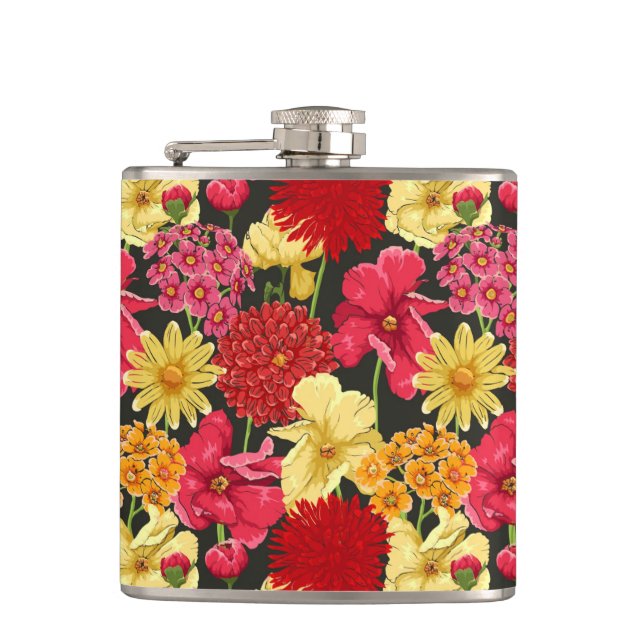 Flasques Papier peint floral dans le style d'aquarelle (Devant)