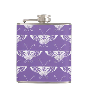 Flasques Papillon déco stylisé - lilas poussiéreux