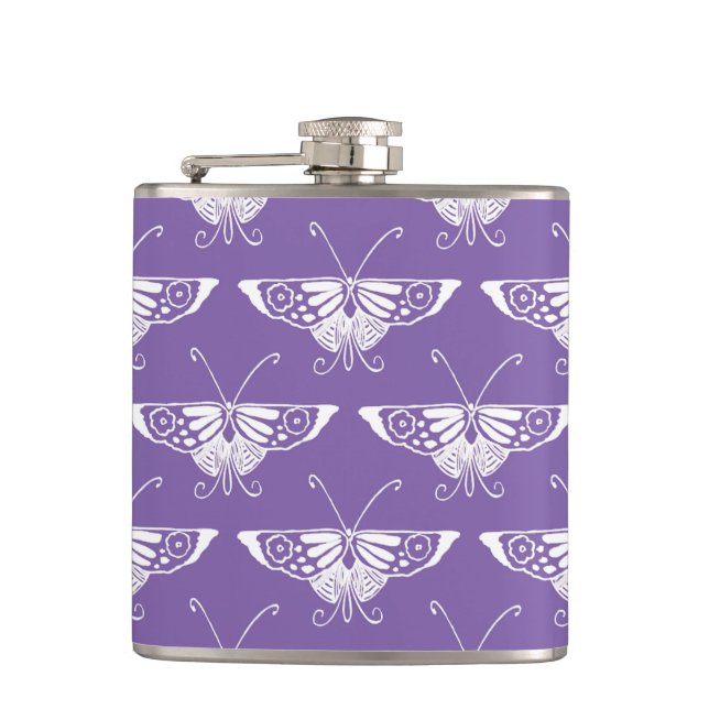 Flasques Papillon déco stylisé - lilas poussiéreux (Devant)