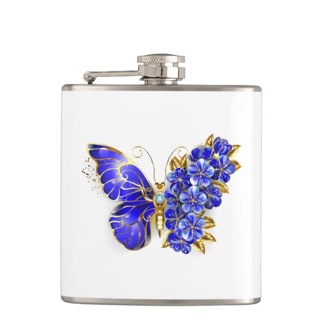 Flasques Papillon Saphir Fleur (Devant)