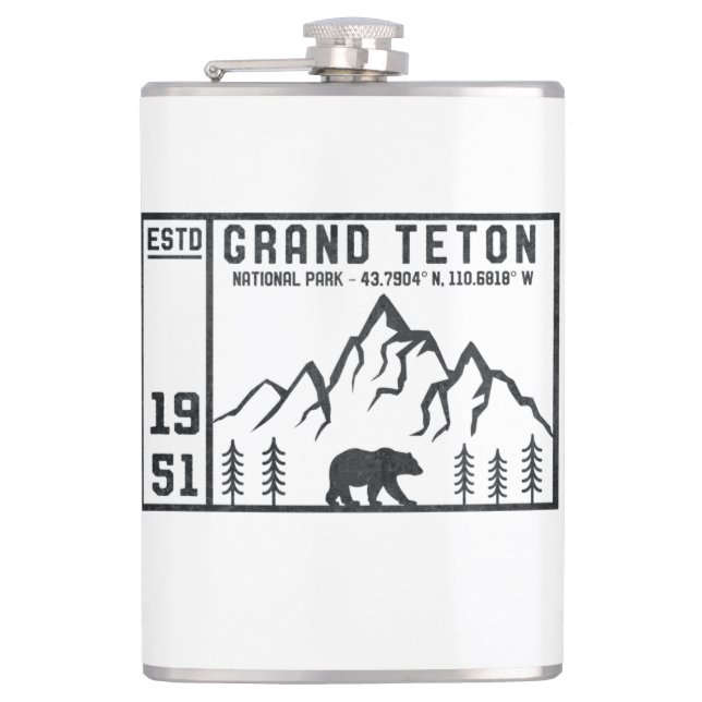 Flasques Parc national Vintage Grand Teton Wyoming Mountain (Devant)