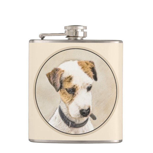 Flasques Parson Jack Russell Terrier Peinture - Chien Art (Devant)