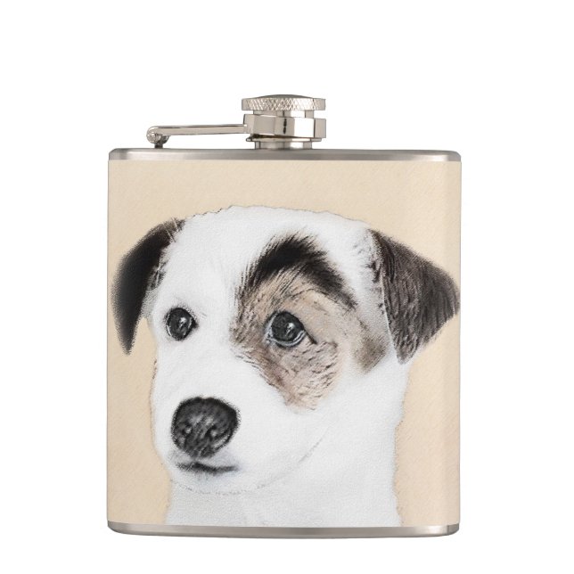 Flasques Parson Jack Russell Terrier Peinture - Chien Art (Devant)