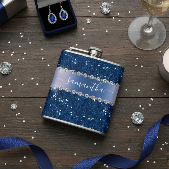 Flasques Parties scintillant bleu marine Look Bling Métal p (Créateur téléchargé)