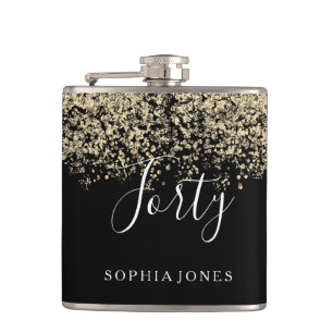 Flasques Parties scintillant d'or femmes hommes 40e anniver