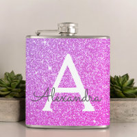 Parties scintillant rose violet et monogramme étin