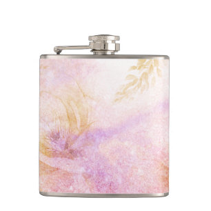 Flasques Parties scintillantes florales de pêche de lavande