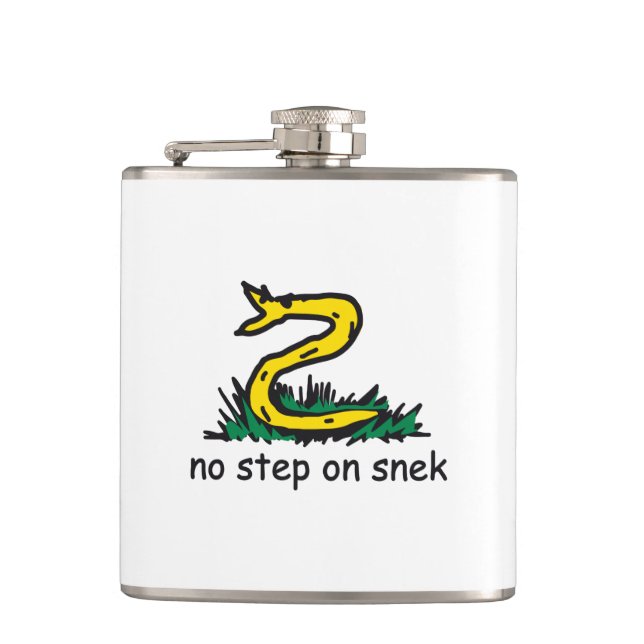 Flasques Pas de pas sur les mèmes de serpent Gadsden parodi (Devant)