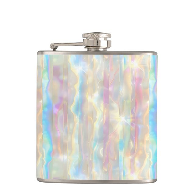 Flasques Pastel Colors Shimmering Iridescent Stripes Patter (Devant)