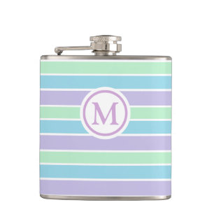 Flasques Pastel Stripes Monogramme