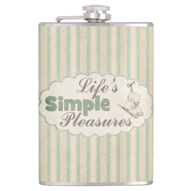 Flasques Patins à glace vintage mignonne citation hivernale (Devant)