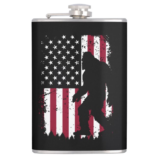 Flasques Patriotic Bigfoot American Flag Sasquatch (Devant)