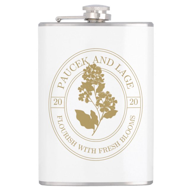 Flasques Paucek & Lage – S'épanouir avec des fleurs fraîche (Devant)