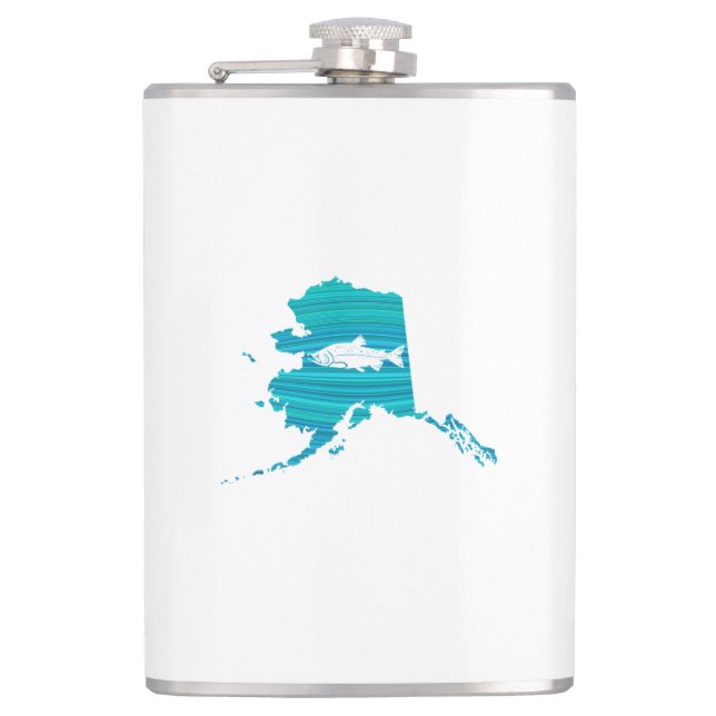 Flasques Pêche Saumon de la vague de l'Alaska (Devant)