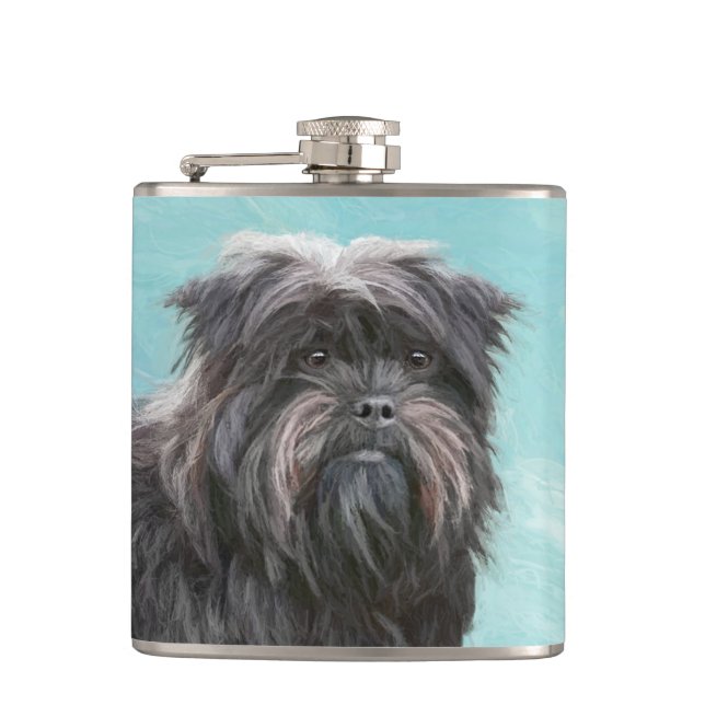 Flasques Peinture Affenpinscher - Joli art original chien (Devant)