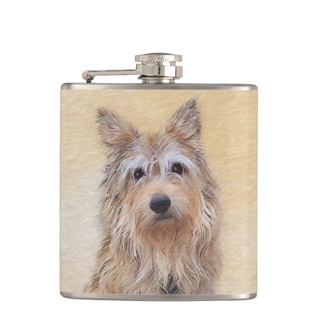 Flasques Peinture Berger Picard - Joli art original chien (Devant)