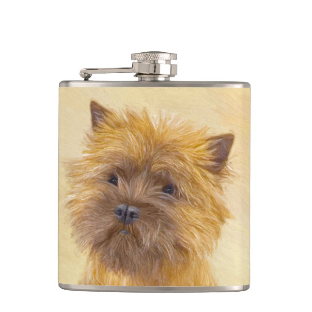 Flasques Peinture de Cairn Terrier - Cute Original Chien Ar (Devant)