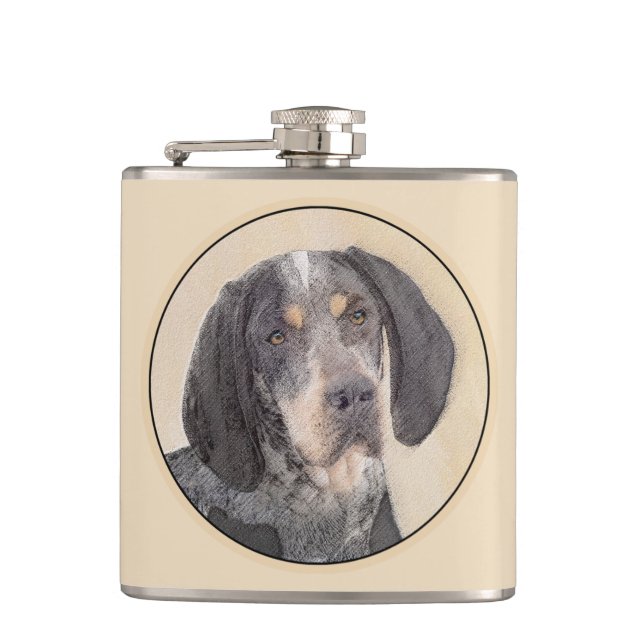 Flasques Peinture de linge bluetick - mignon chien original (Devant)