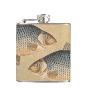 Flasques peinture de pêche de carpe dessin d'eau douce