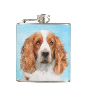 Flasques Peinture d'espagnol Welsh Springer - Art original