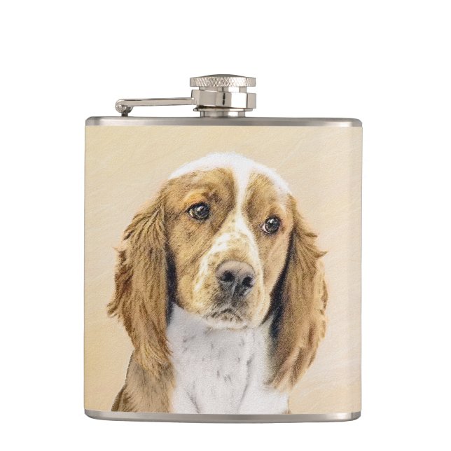 Flasques Peinture d'espagnol Welsh Springer - Art original  (Devant)