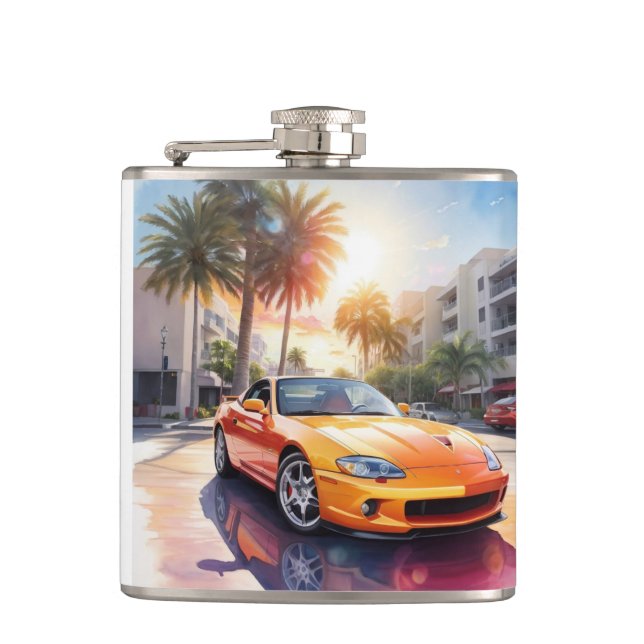 Flasques Peinture d'Orange Sport Car (Devant)