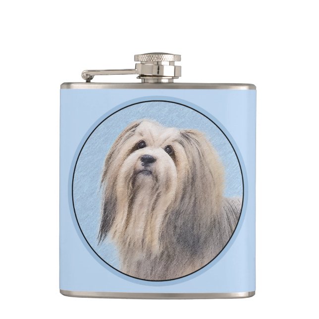 Flasques Peinture Havanaise (Argent) - Cute Original Chien  (Devant)
