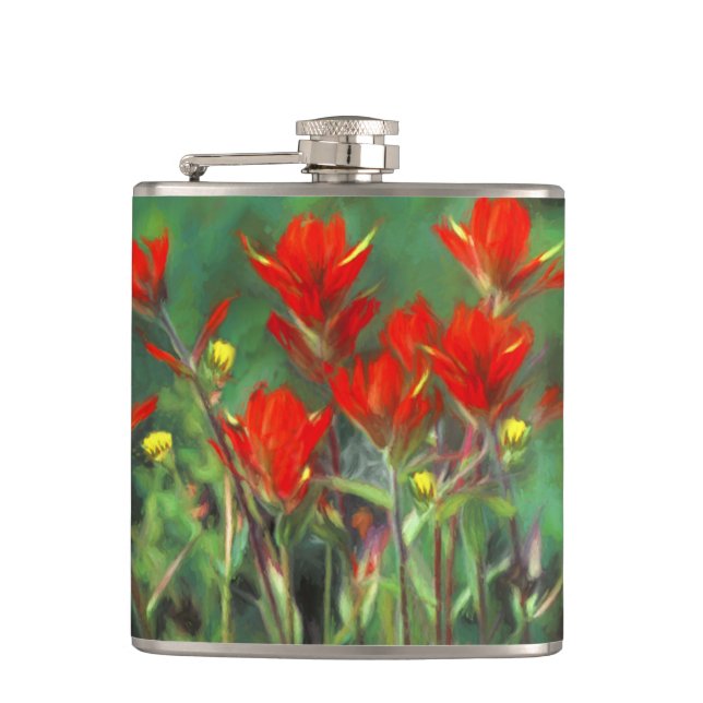 Flasques Peinture indienne de pinceau - Art Fleur original (Devant)