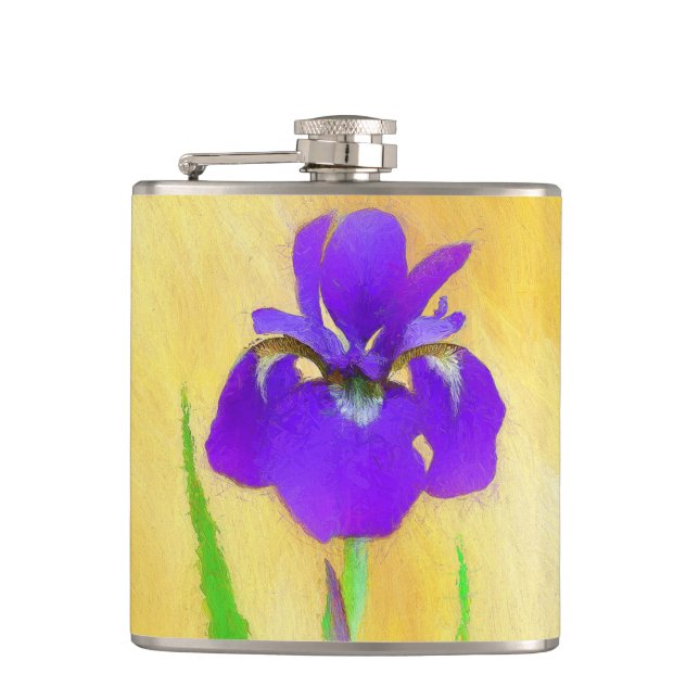 Flasques Peinture Iris à pois pourpre - Chien original mign (Devant)