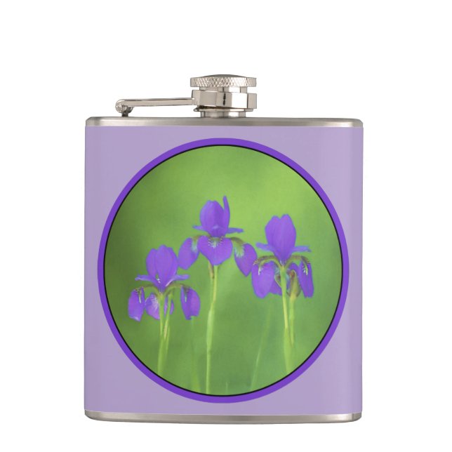 Flasques Peinture Iris Violet - Art Fleur Originale (Devant)