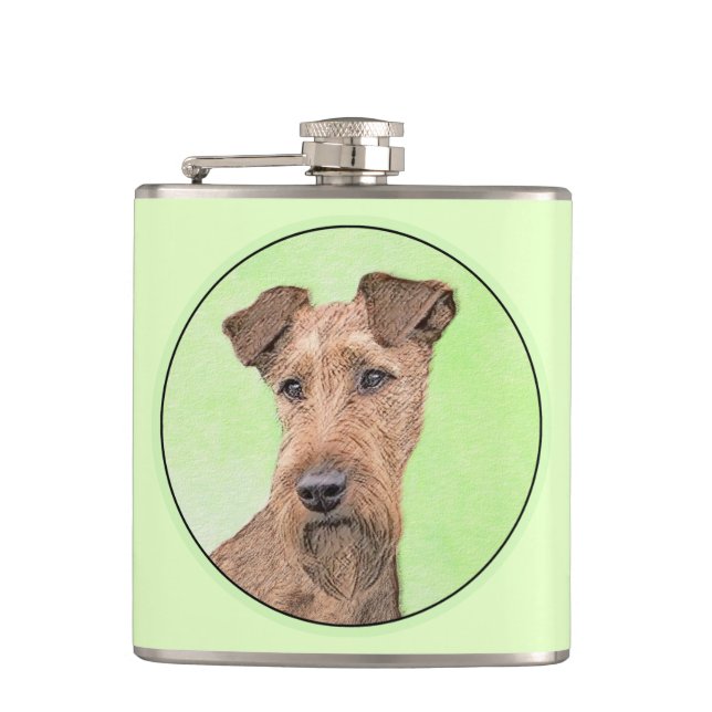 Flasques Peinture Irlandaise Terrier - Cute Original Chien  (Devant)