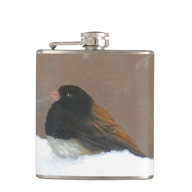 Flasques Peinture Junco foncée - Art original pour oiseaux (Devant)