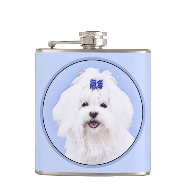 Flasques Peinture maltaise - Joli art original pour chien (Devant)