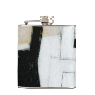 Flasques Peinture noire et blanche abstraite