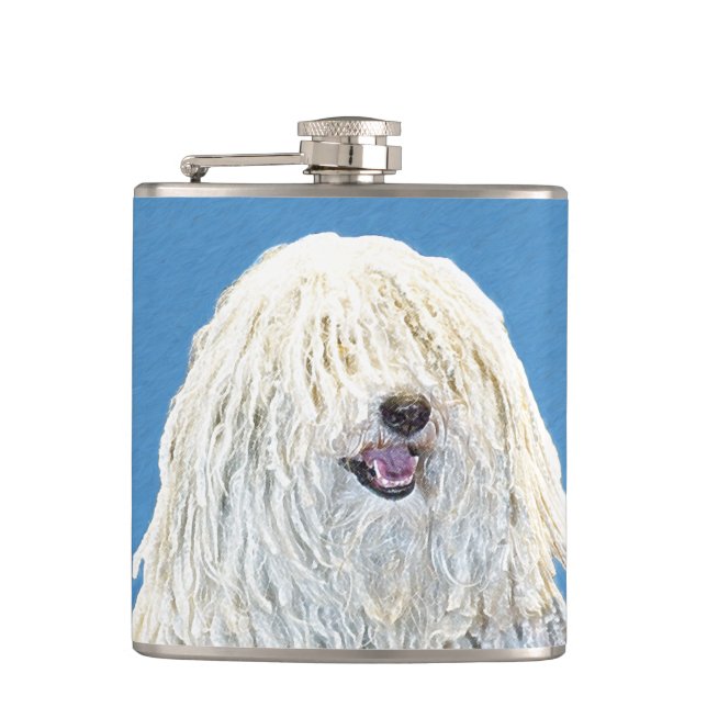 Flasques Peinture Puli - Cute Original Chien Art (Devant)