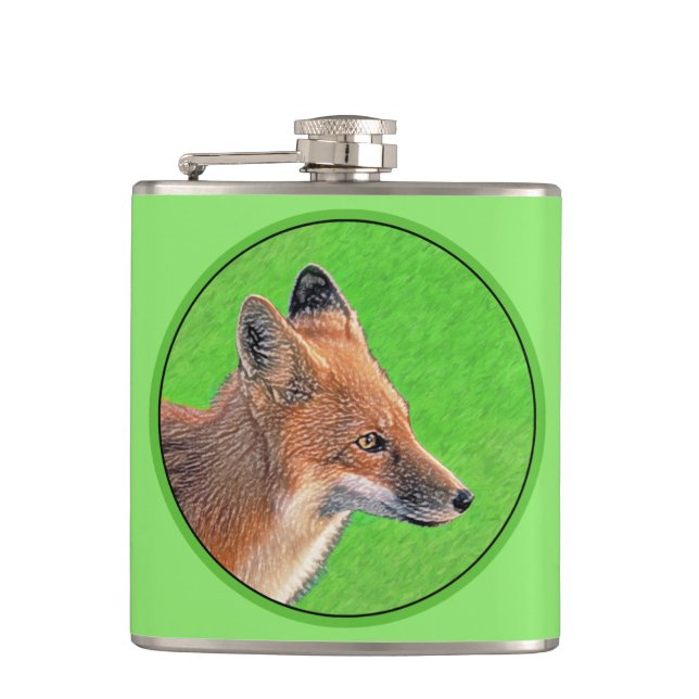 Flasques Peinture Red Fox - Art original de la faune (Devant)