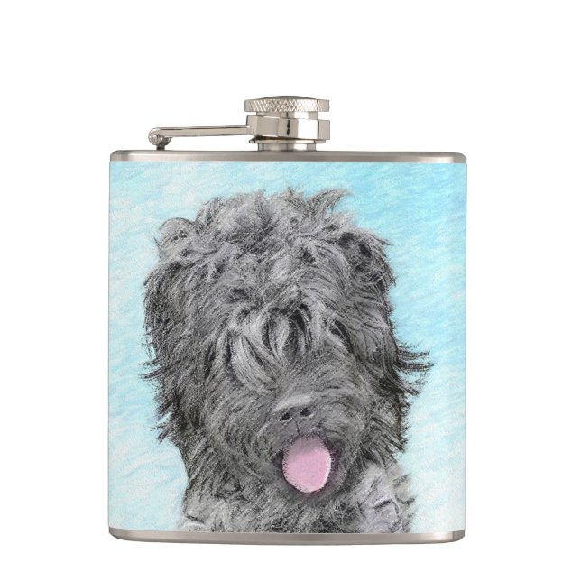 Flasques Peinture russe Terrier noir - Chien original migno (Devant)