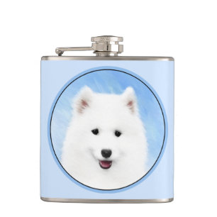 Flasques Peinture Samoyed Puppy - Jolie Art Original Chien
