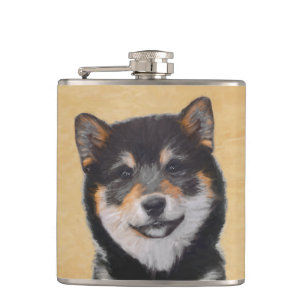 Flasques Peinture Shiba Inu (Noir et Tan) - Art Chien