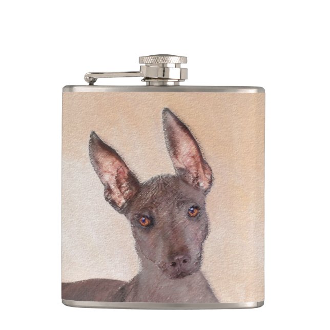 Flasques Peinture Xoloitzcuintli - Cute Original Chien Art (Devant)