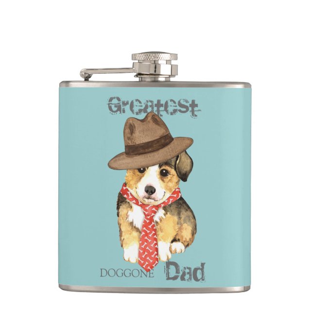 Flasques Pembroke Welsh Corgi Papa (Devant)