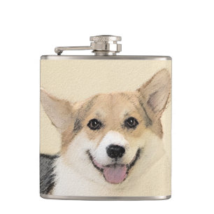 Flasques Pembroke Welsh Corgi Peinture - Chien d'art origin
