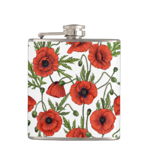 Flasques Pépites, rouge et vert sur blanc