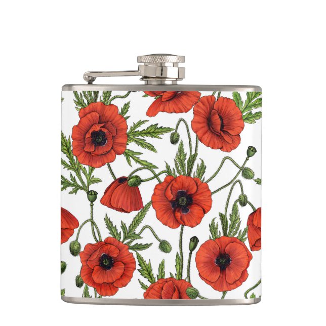 Flasques Pépites, rouge et vert sur blanc (Devant)