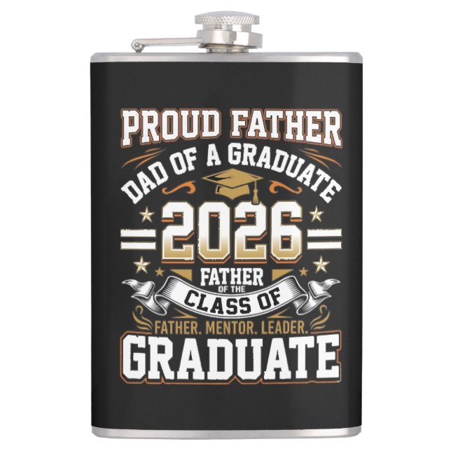 Flasques Père fier de la promotion 2026 diplômé (Devant)
