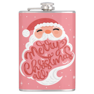 Flasques Père Noël   Joyeux Noël tout   Rose