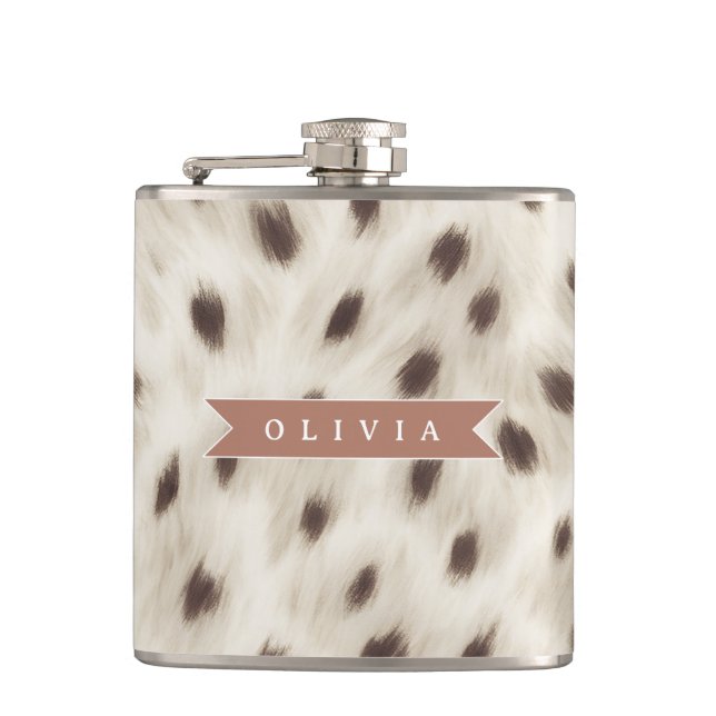 Flasques Personalized Chic Neutral Leopard Animal Print (Devant)