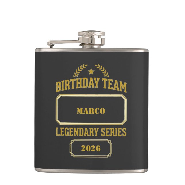 Flasques Personalized Legendary Series Gold  Birthday (Devant)