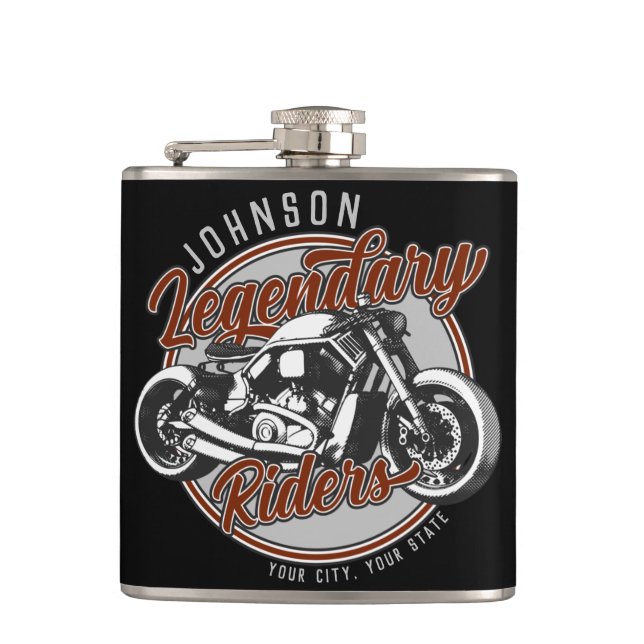 Flasques Personalized Motorcycle Legendary Rider Biker (Devant)
